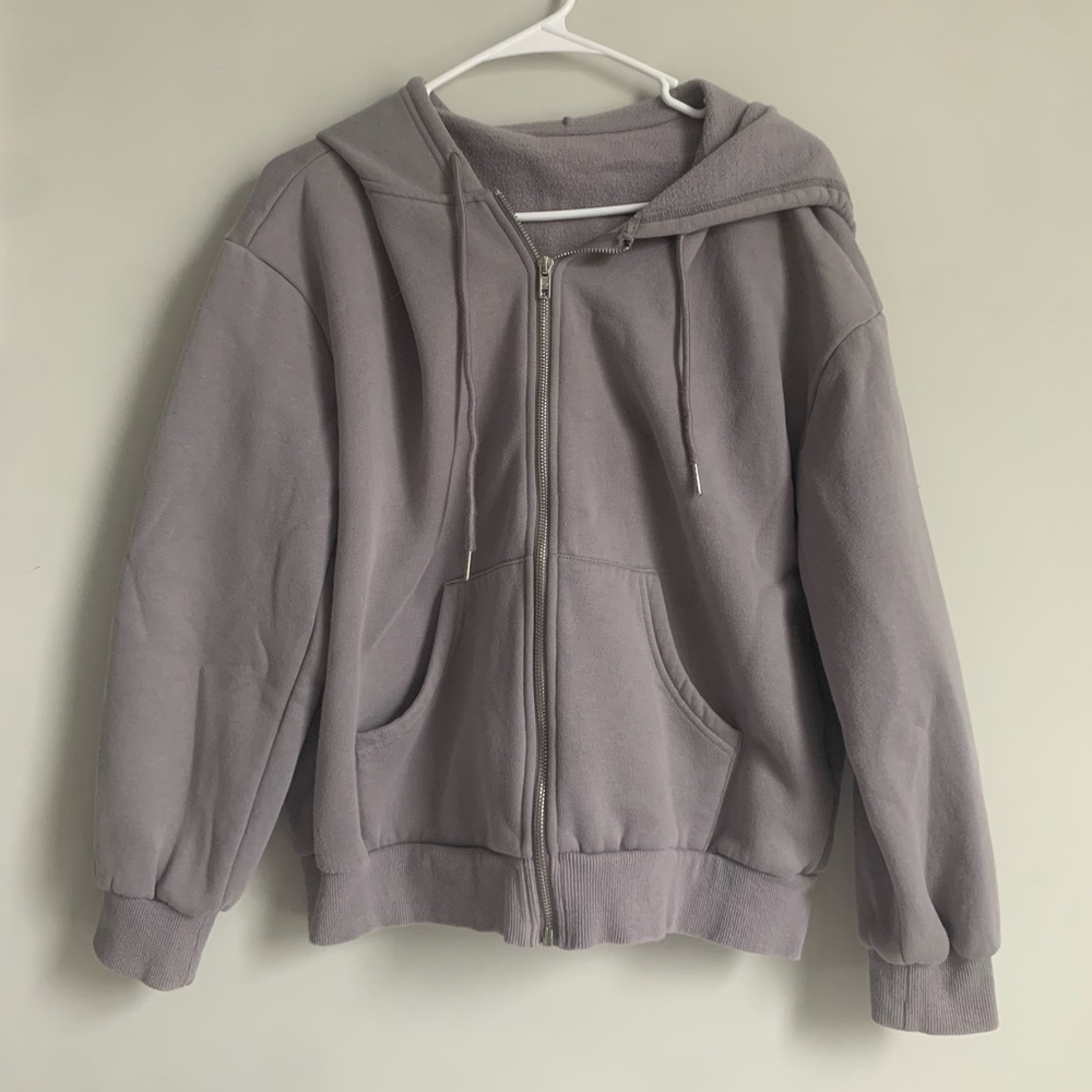 Grey zip up